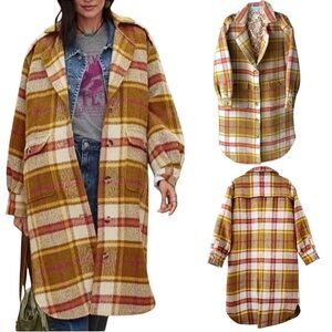 Sundance Multicolor Plaid Flannel Teddy Jacket